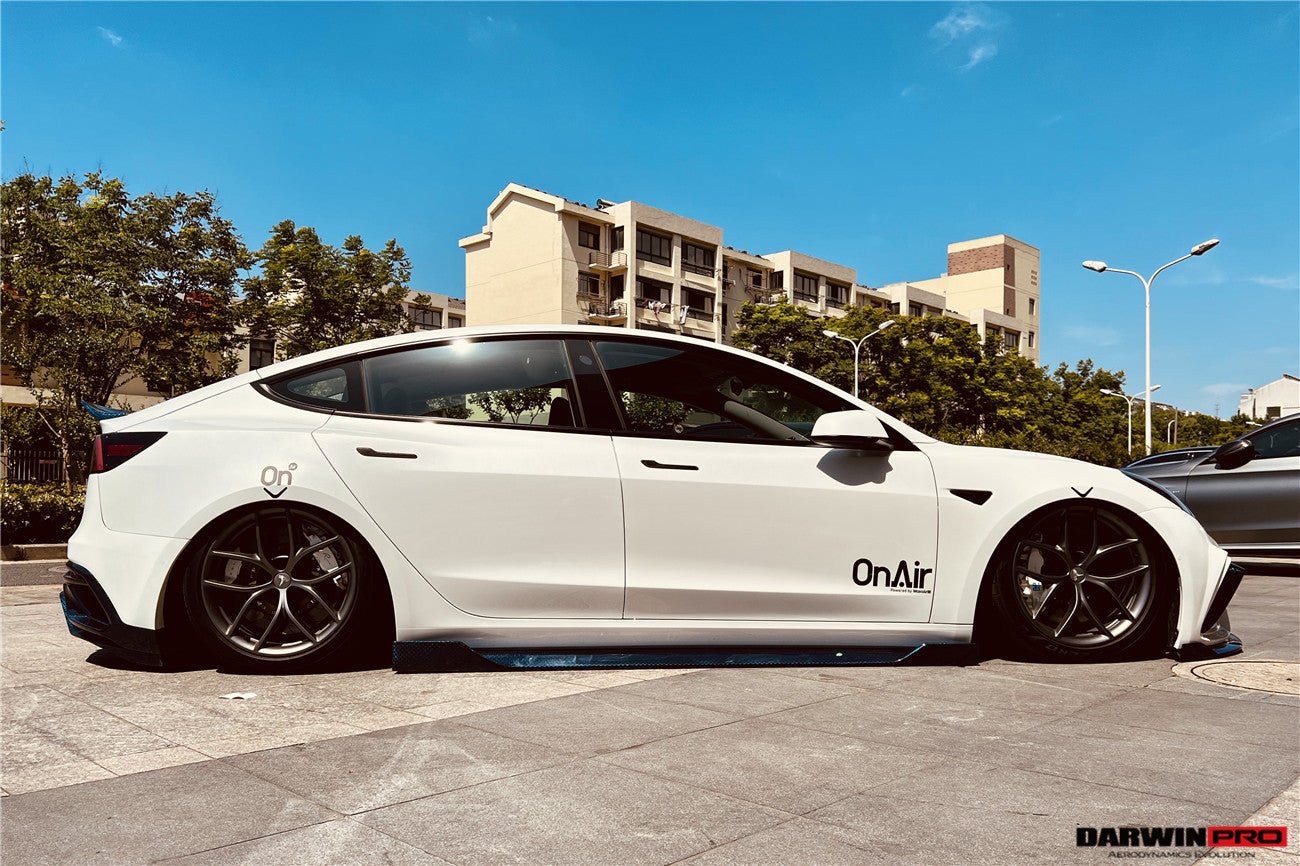 2017 - 2021 Tesla Model 3 IMP Performance Carbon Fiber Side Skirts Under Board